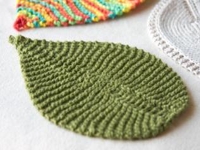 Tricksy Knitter Knitted Leaf Washcloth